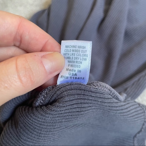 MONROW Gray Cotton Blend Racerback Curved Hem Rib Racer Tank Dress EUC Size XS - Picture 8 of 10